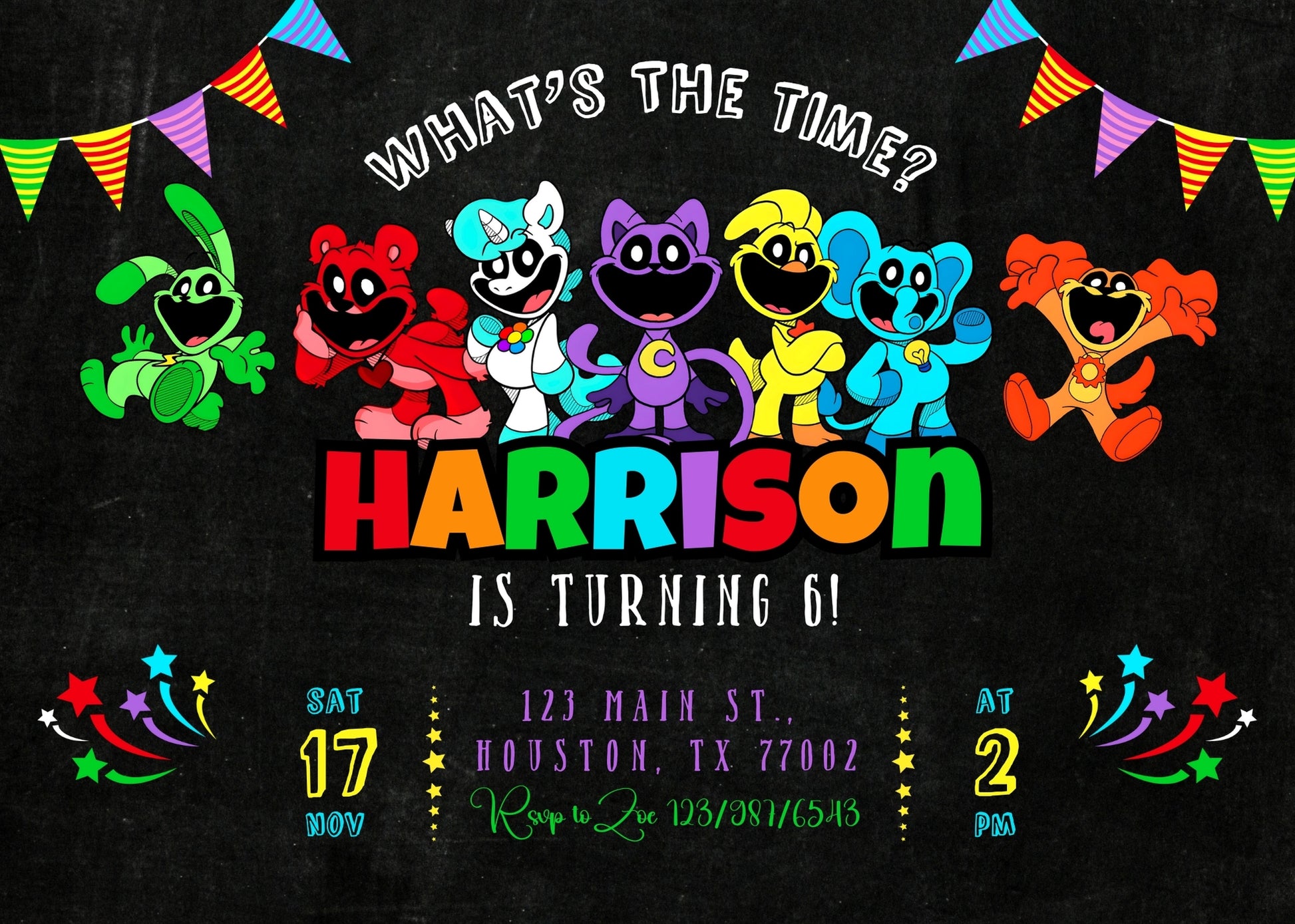 Smiling Critters customizable invitation template | Share or Print | UE703