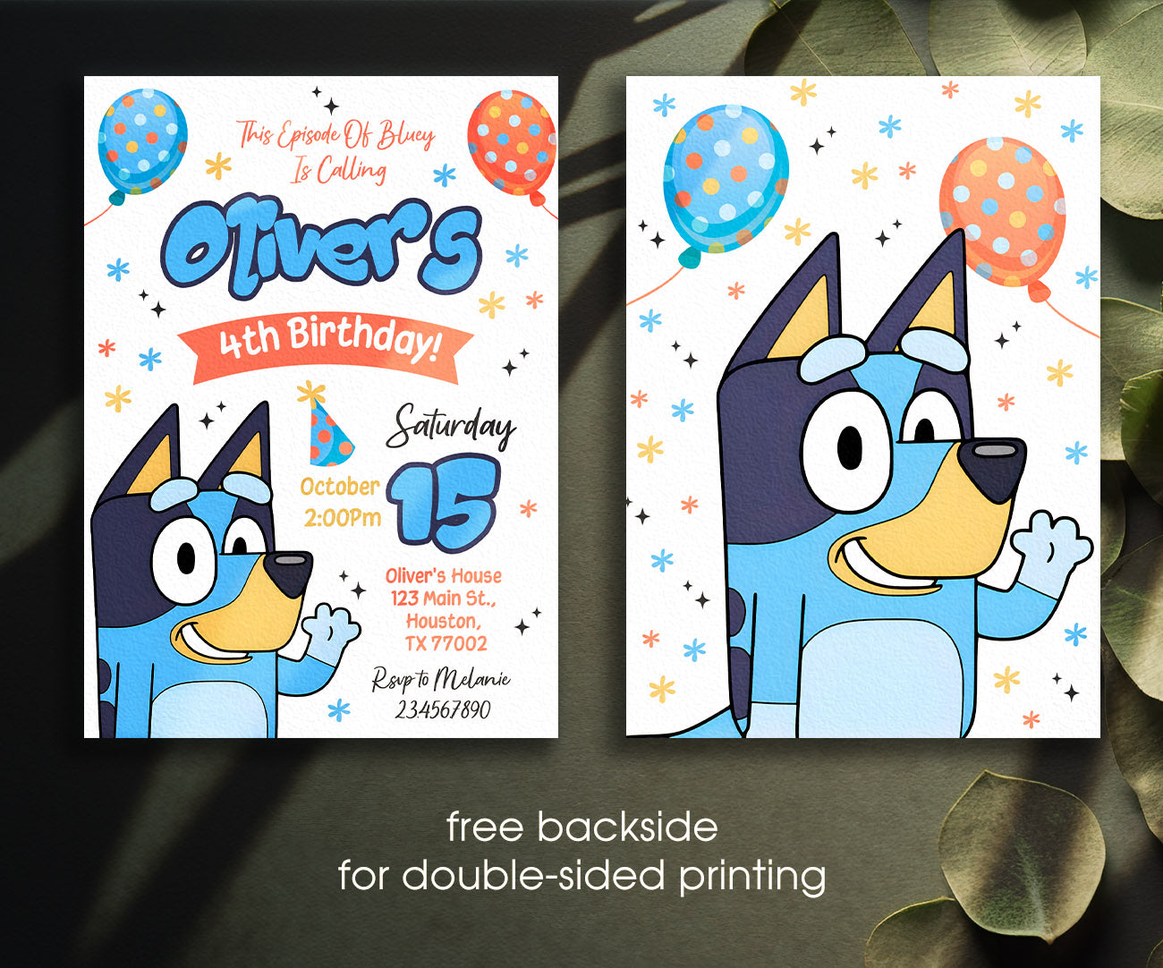 Bluey Bingo customizable invitation template | Share or Print | CJ313