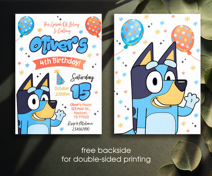 Bluey Bingo customizable invitation template | Share or Print | CJ313