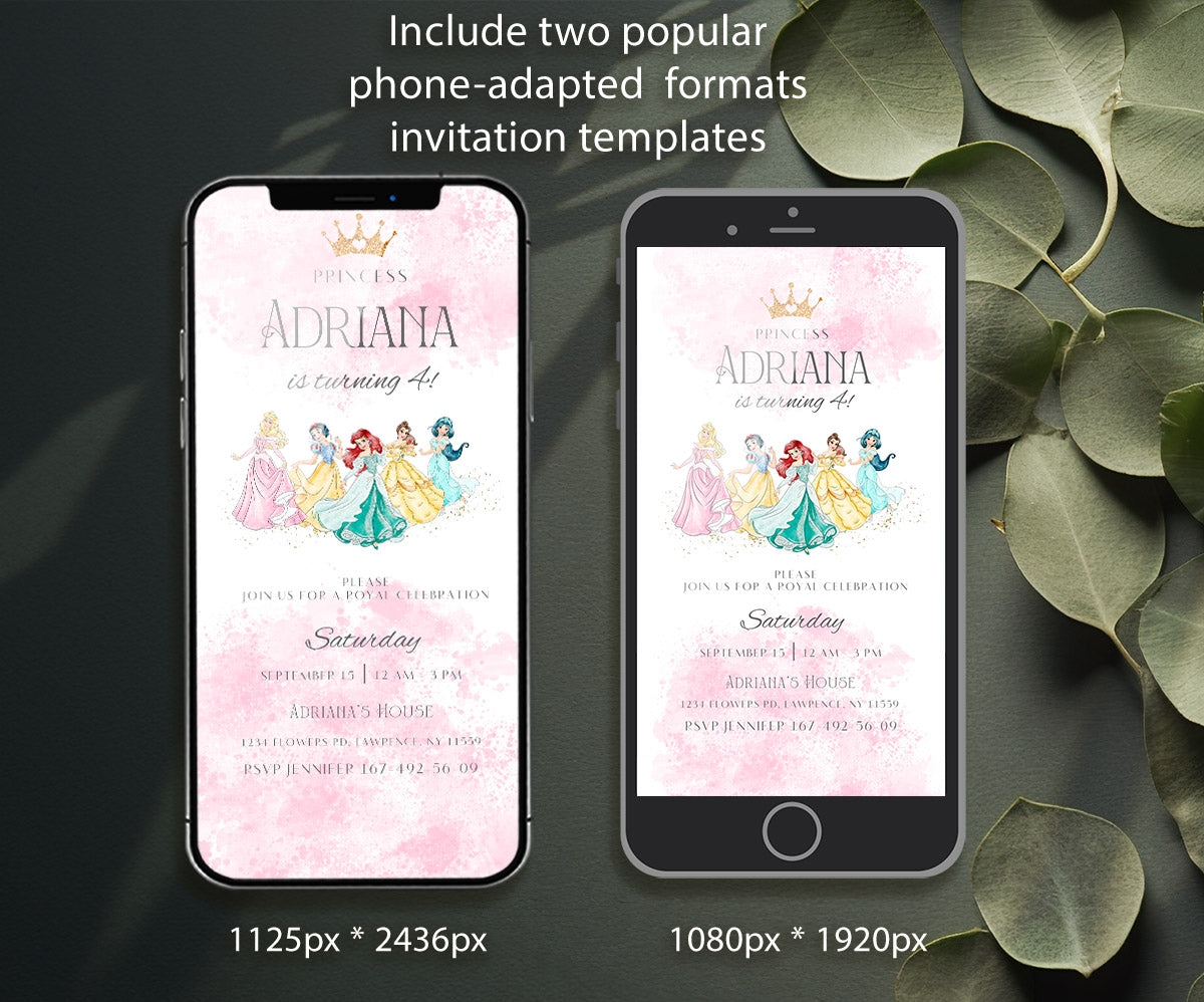 Disney Princess customizable invitation template | Share or Print | girl | LI877