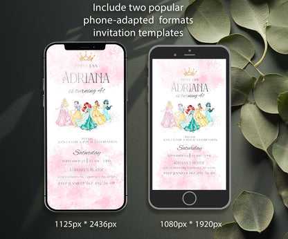 Disney Princess customizable invitation template | Share or Print | girl | LI877