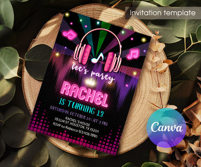 Tik Tok Party customizable invitation template | Share or Print | LU914