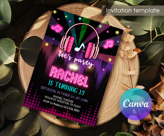 Tik Tok Party customizable invitation template | Share or Print | LU914
