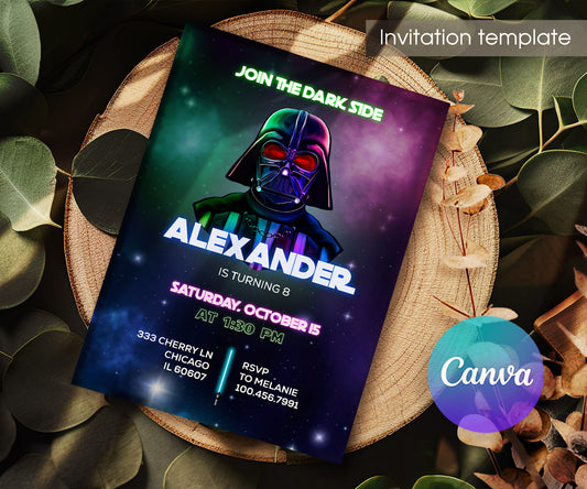 Star Wars Darth Vader customizable invitation template | Share or Print | boy | SQ699