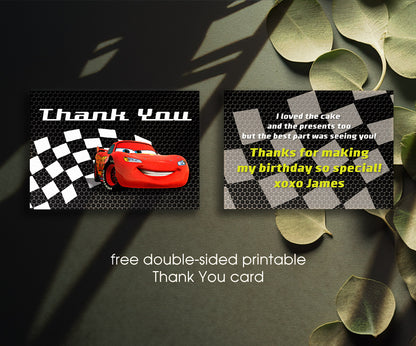 Cars Lightning McQueen customizable invitation template | Share or Print | boy | BO191