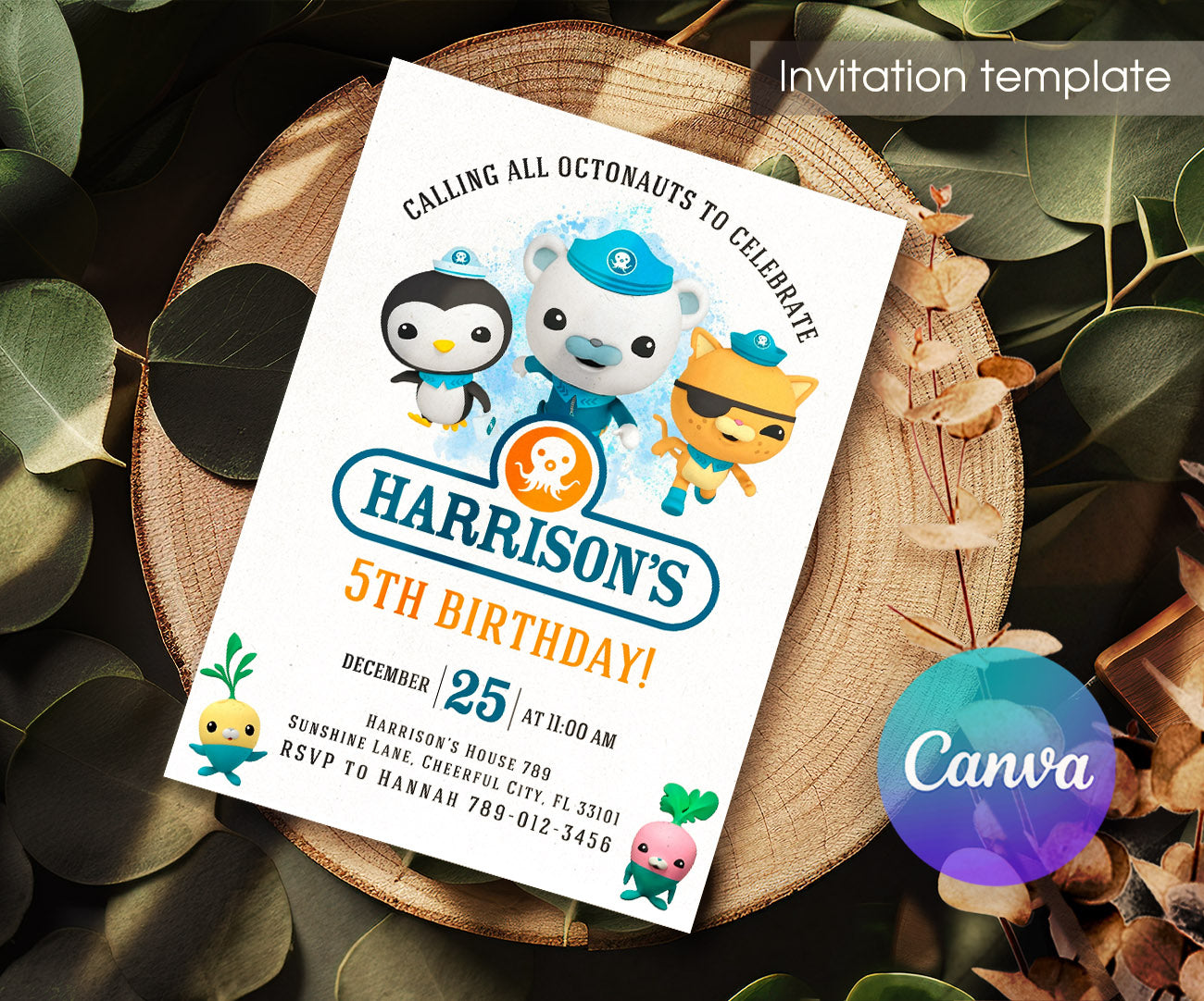 Octonauts customizable invitation template | Share or Print | JB226