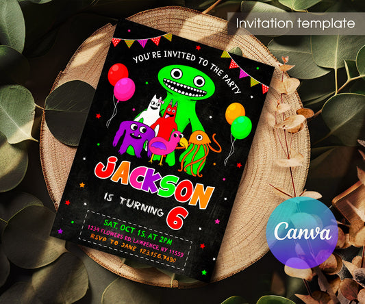 Garten of Banban Gamer customizable invitation template | Share or Print | EG768