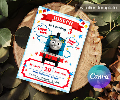 Thomas Train & Friends customizable invitation template | Share or Print | HG406