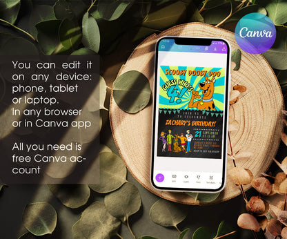 Scooby-Doo customizable invitation template | Share or Print | WH407