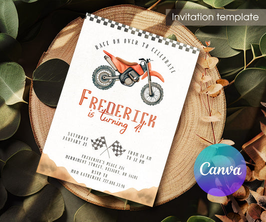 Motocross Extreme customizable invitation template | Share or Print | FJ738