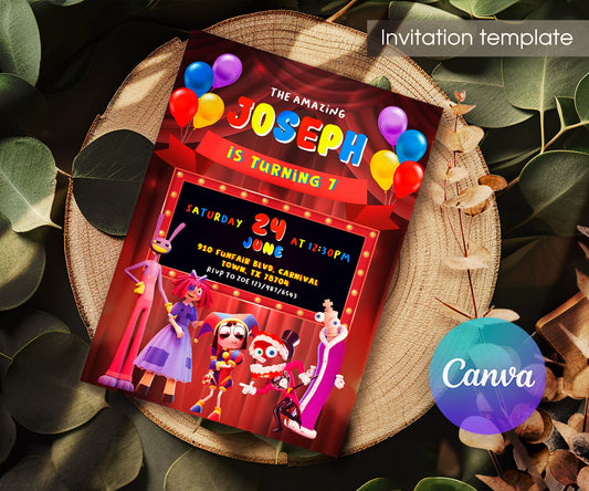 The Amazing Digital Circus customizable invitation template | Share or Print | SX184