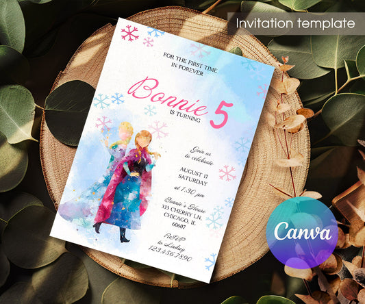 Frozen Elsa customizable invitation template | Share or Print | girl | TI233