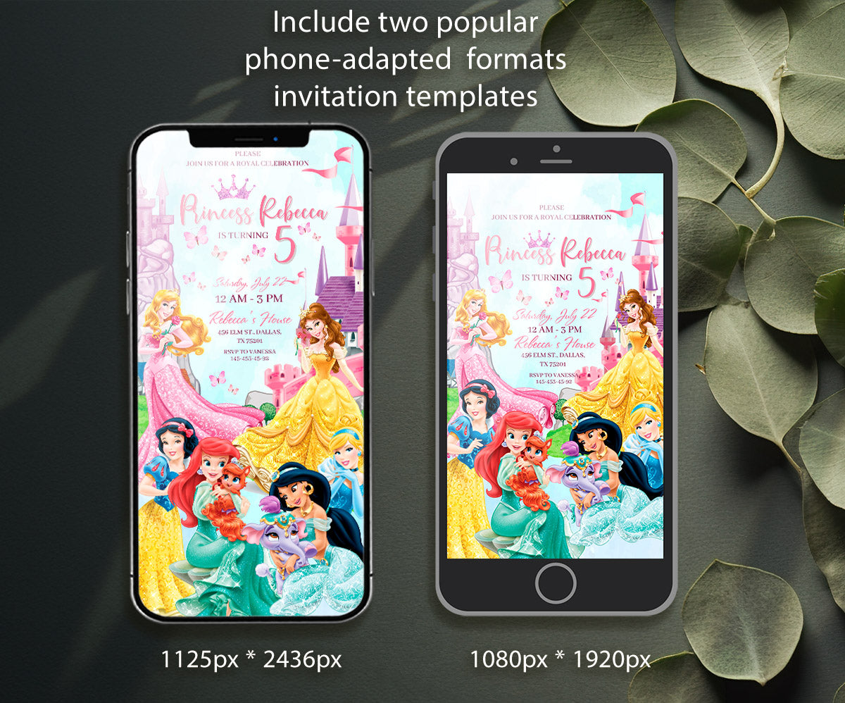 Disney Princess customizable invitation template | Share or Print | girl | NY853