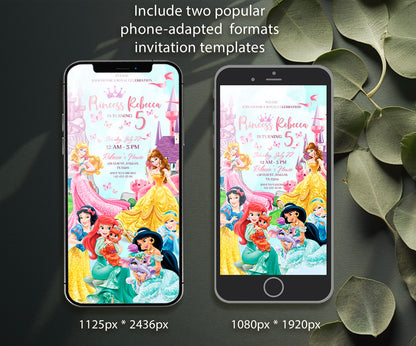 Disney Princess customizable invitation template | Share or Print | girl | NY853