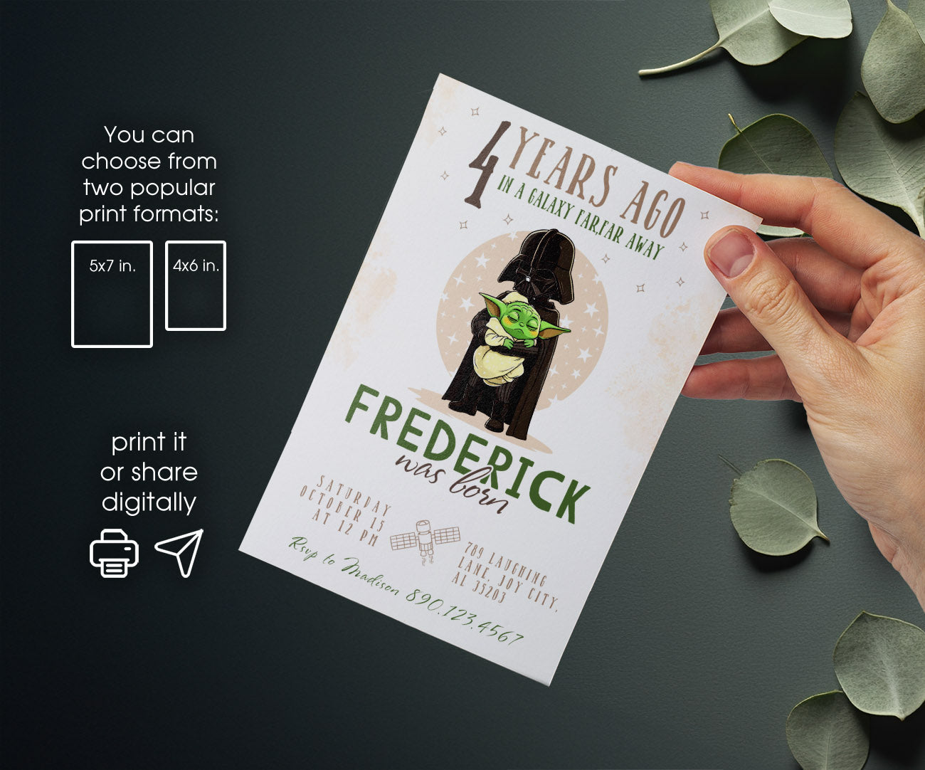 Star Wars Darth Vader customizable invitation template | Share or Print | boy | TI946