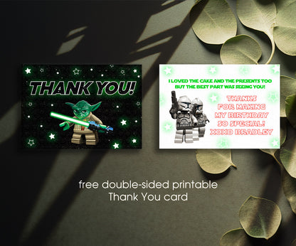 Star Wars Darth Vader Lego Minifigures customizable invitation template | Share or Print | AM114