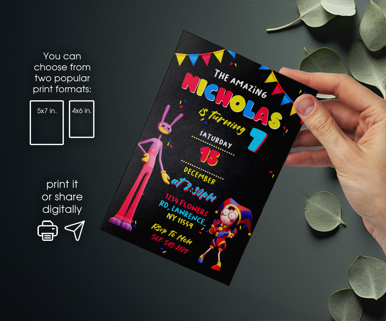 The Amazing Digital Circus customizable invitation template | Share or Print | HN736