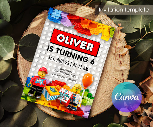 Lego Minifigures customizable invitation template | Share or Print | XC178
