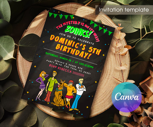 Scooby-Doo customizable invitation template | Share or Print | VY132