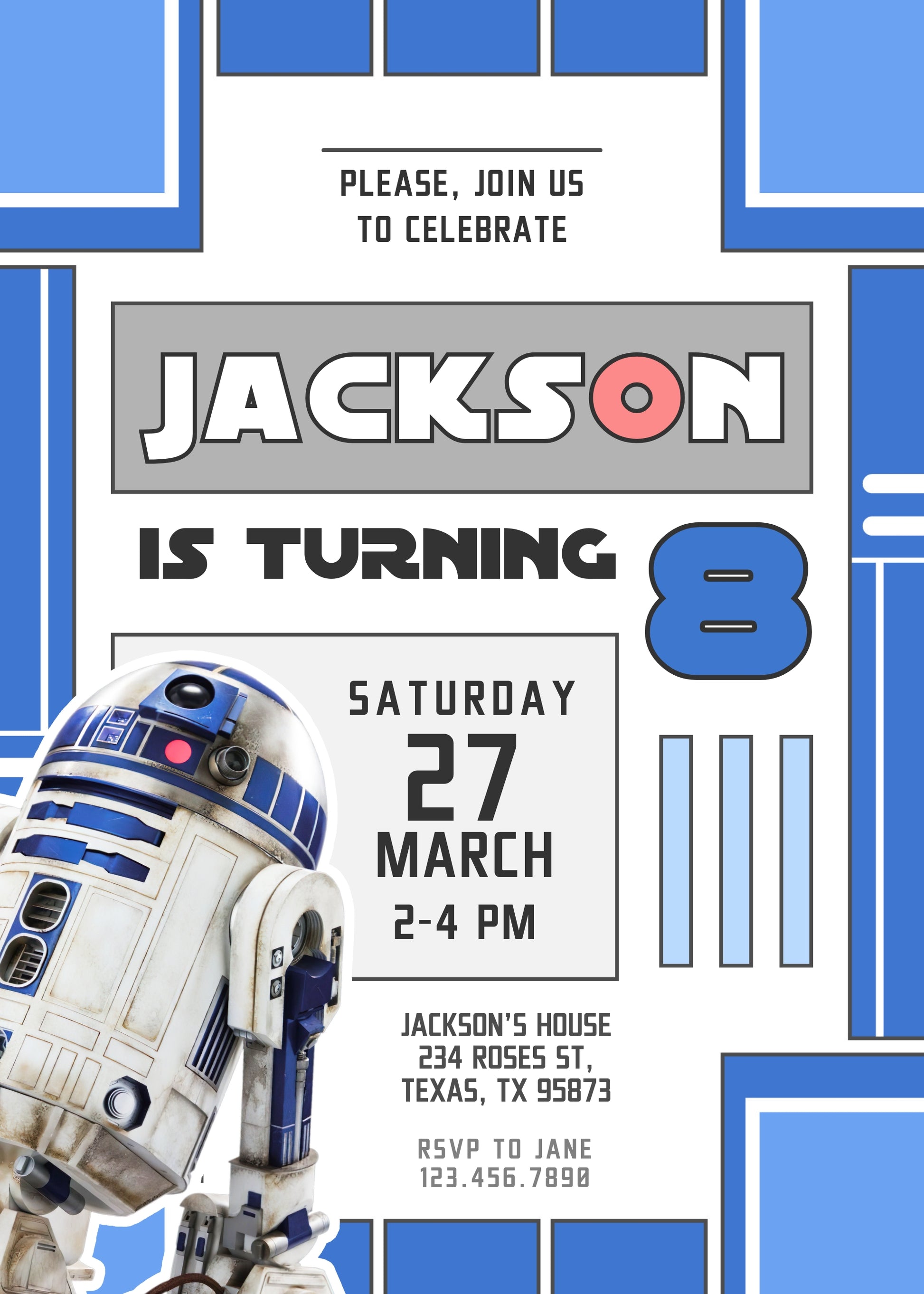 Star Wars Darth Vader customizable invitation template | Share or Print | boy | UN271