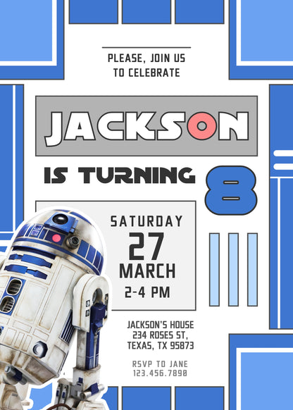 Star Wars Darth Vader customizable invitation template | Share or Print | boy | UN271