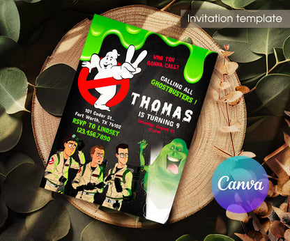 Ghostbusters customizable invitation template | Share or Print | YC921