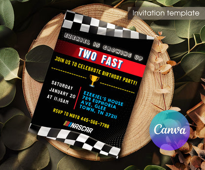 Nascar Ricky Bobby customizable invitation template | Share or Print | boy | LW744