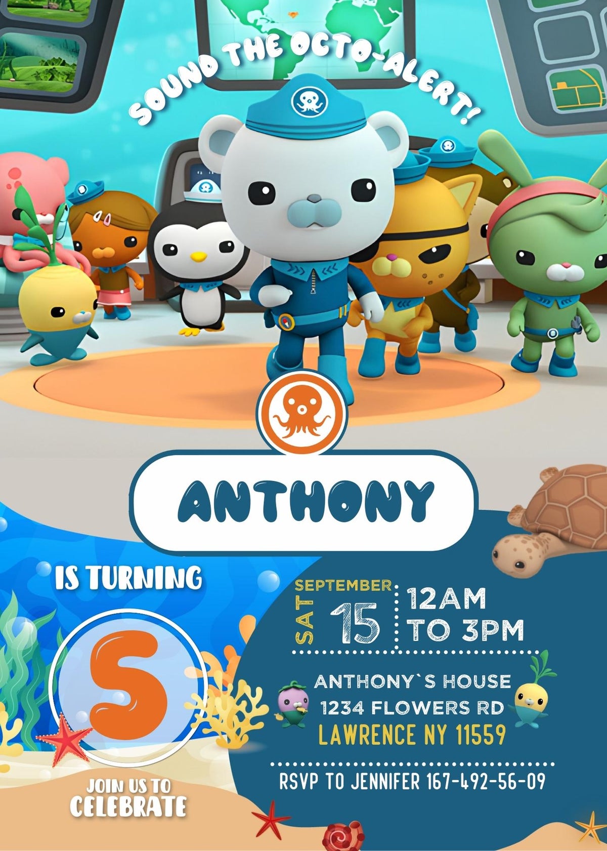 Octonauts customizable invitation template | Share or Print | EG333