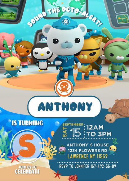 Octonauts customizable invitation template | Share or Print | EG333
