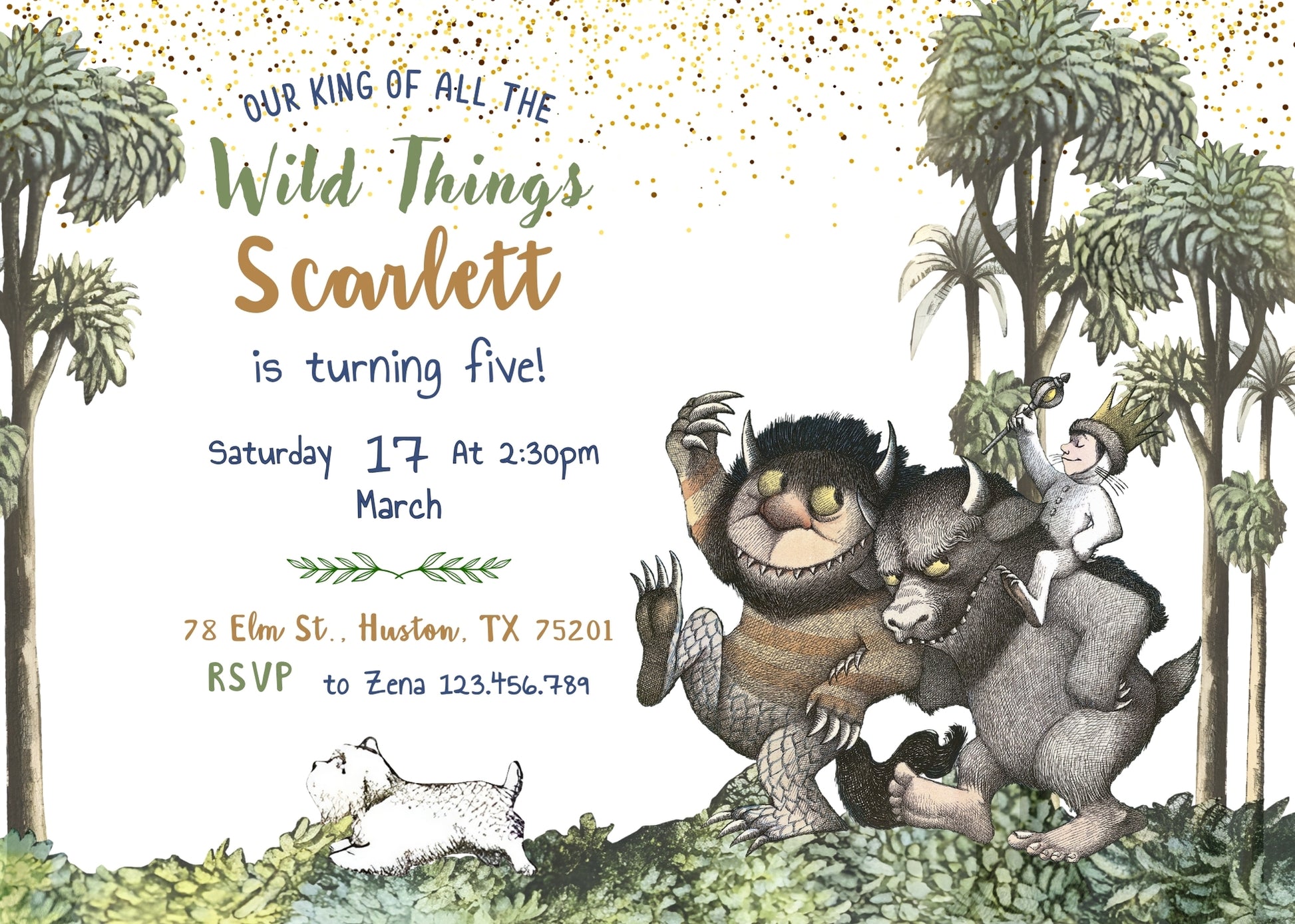 Where The Wild Things Are Maurice Sendak customizable invitation template | Share or Print | JV533