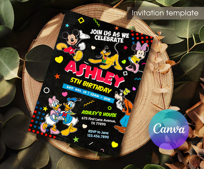 Clubhouse Mickey Mouse customizable invitation template | Share or Print | LE668