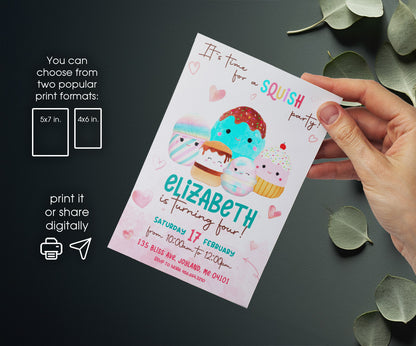 Squishmallows customizable invitation template | Share or Print | BZ887