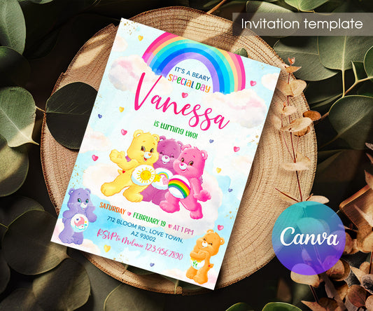 Care Bears customizable invitation template | Share or Print | KV810