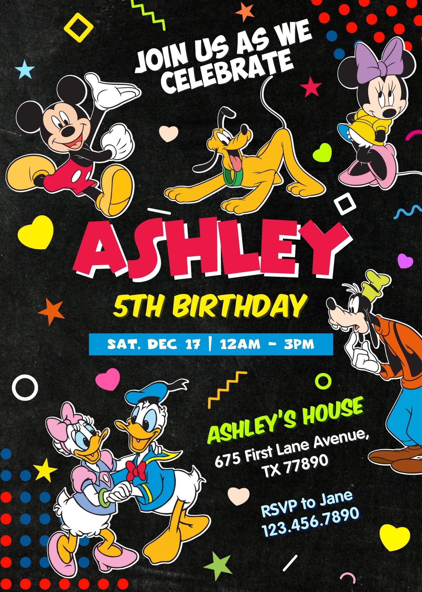 Clubhouse Mickey Mouse customizable invitation template | Share or Print | LE668