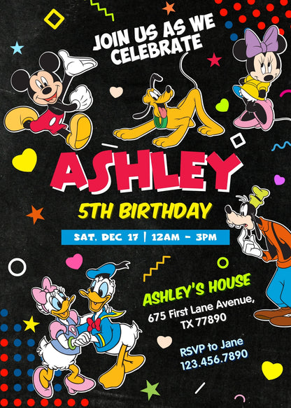 Clubhouse Mickey Mouse customizable invitation template | Share or Print | LE668