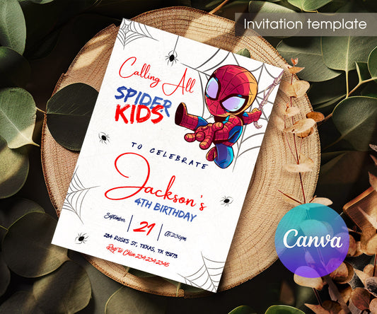 Spidey and His Amazing Friends customizable invitation template | Share or Print | boy | IF217