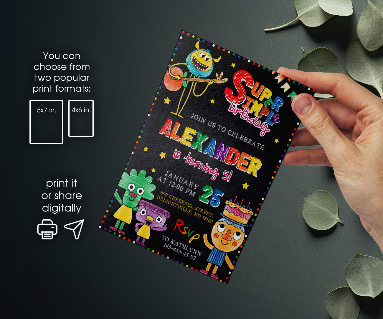 Super Simple Songs customizable invitation template | Share or Print | PP925
