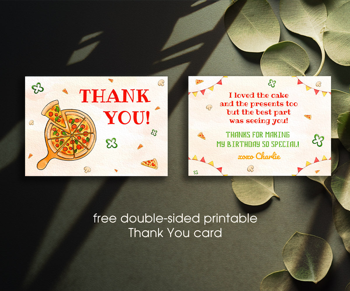 Pizza 1st Party customizable invitation template | Share or Print | JN790