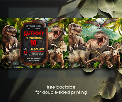 Jurassic World Dinosaur customizable invitation template | Share or Print | JD273