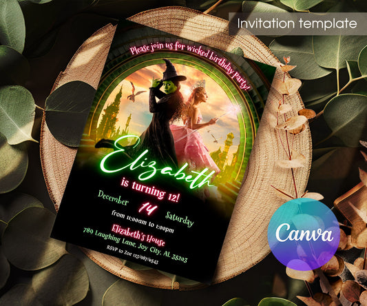 Wicked Musical Movie customizable invitation template | Share or Print | PD764