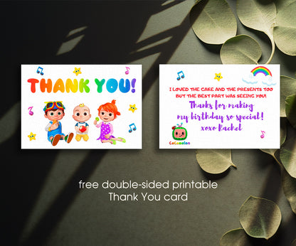 Cocomelon customizable invitation template | Share or Print | OX308