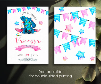 Lilo & Stitch Aloha customizable invitation template | Share or Print | JB852