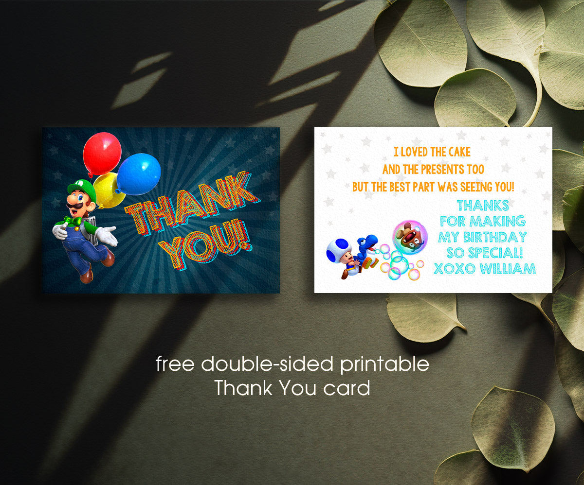 Super Mario Bros customizable invitation template | Share or Print | KM721