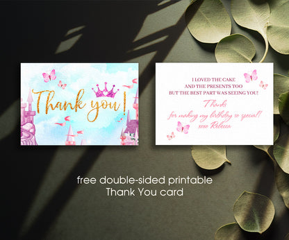Disney Princess customizable invitation template | Share or Print | girl | NY853