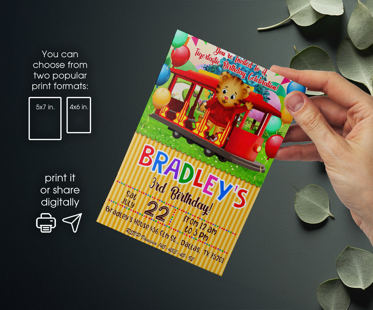 Daniel Tiger's Neighborhood customizable invitation template | Share or Print | MA179