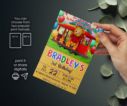 Daniel Tiger's Neighborhood customizable invitation template | Share or Print | MA179