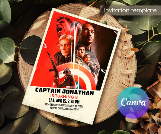 Captain America: Brave New World, Red Hulk customizable invitation template | Share or Print | boy | HG680