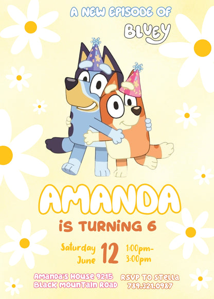 Bluey Bingo customizable invitation template | Share or Print | WI498