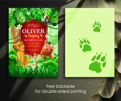 Lion King Simba customizable invitation template | Share or Print | OJ065