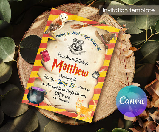 Harry Potter customizable invitation template | Share or Print | AA868
